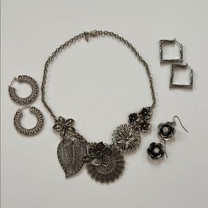 Premiere Design necklace + 3 pair of earrings